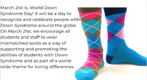 Thursday, March 21st we celebrate World Down Syndrome Day